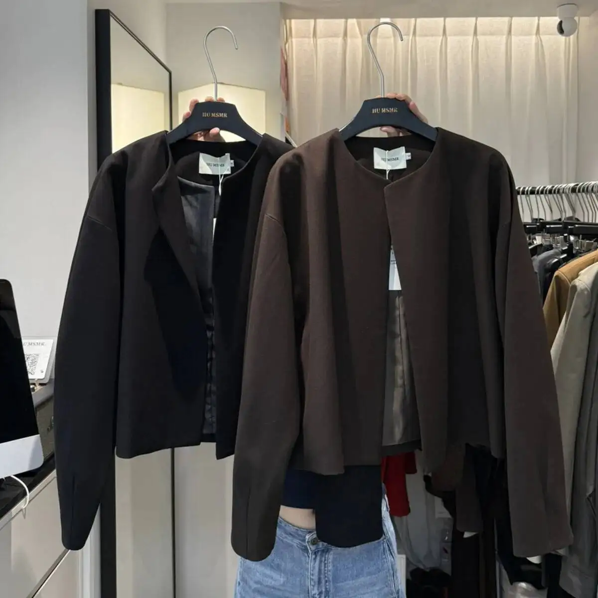 KWTX 2025 Nieuwe ronde hals jas en splitrok tweedelige set casual elegante ontwerper retro chic effen kleur lente herfst outfit