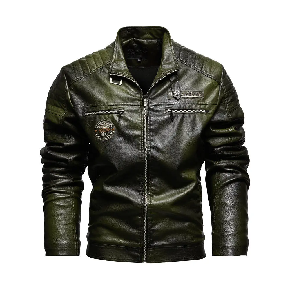 PU Male Faux Leather Blazers High Quality Leather Jacket Men's Fashion Jackets New Casual Male Stand Collar PU Leather Jackets