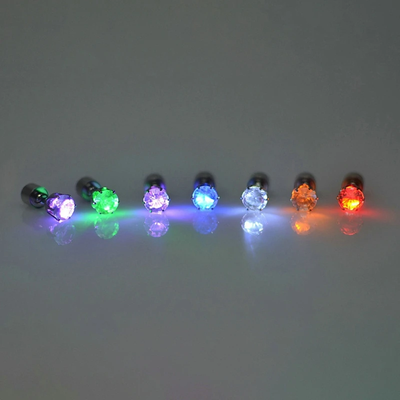 Light Up Led Bling Ear Stud Earrings For Women 1pc Light Up Earrings For Rave Party Accessories Color Light Up Earring Studs