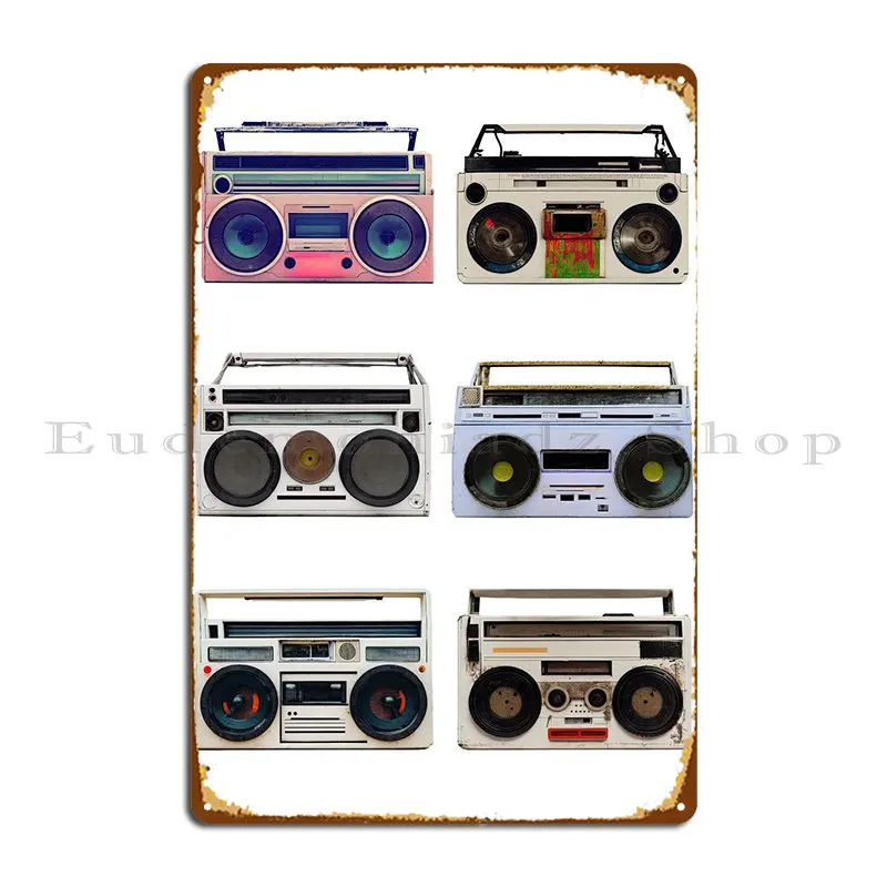 Boombox Cassette Player Co Metal Plaque Poster Rusty Personalized Kitchen Personalized Wall Decor Tin Sign Poster