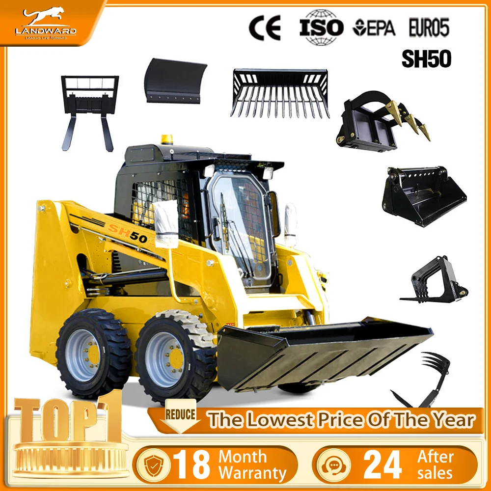 

4WD High Power Earthmoving Loader Hydraulic Skid Steer Loader Agricultural EPA Euro 5 Skid Steer Loader With Cab Customized Sale