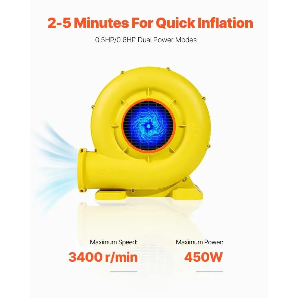 منفاخ منزل قابل للنفخ 0.5&0.6HP 450W للاستخدام التجاري