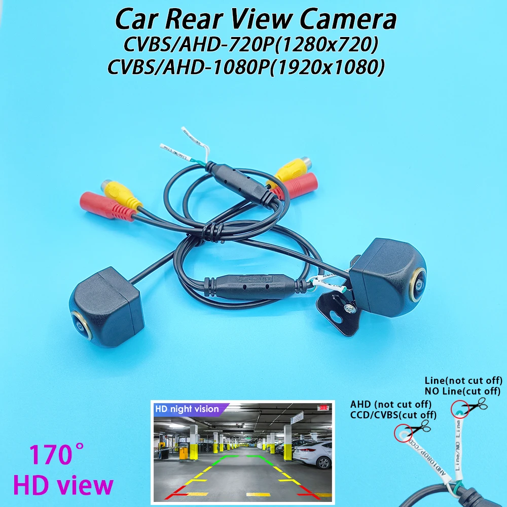 

170 Degree AHD1080P 720P CVBS Car Rear View Reverse Backup Camera HD night vision reversing parking assistant 12V 25fps IP68