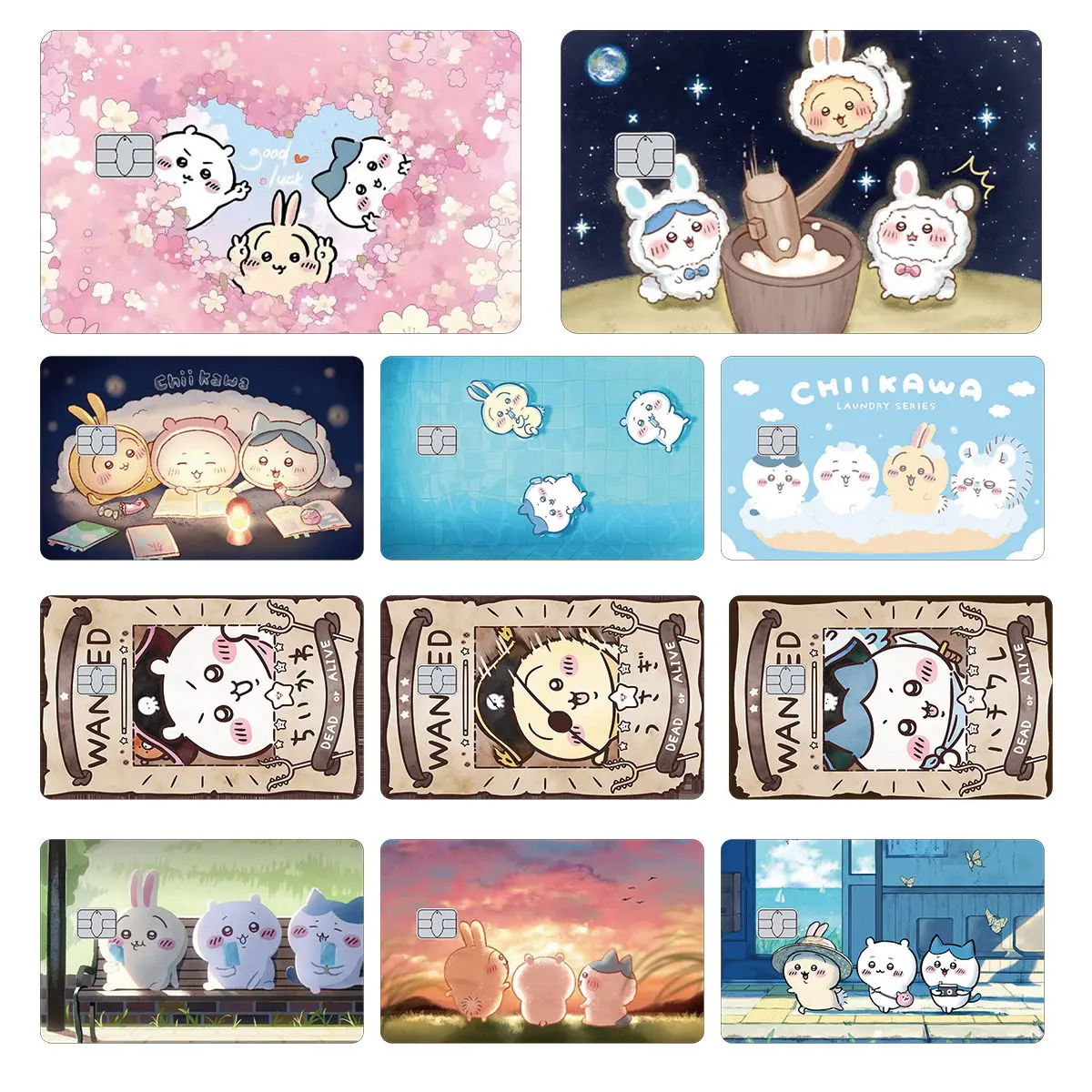 

Usagi Matte Credit Card Skin Stickers Kawaii Hachiware Sticker Also Applicable To IC Card Smart Card Girls Decorative Decals