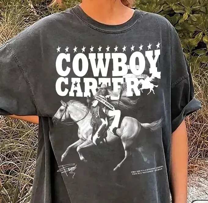 

Ретро Beyonce Cowboy Carter Tour 2025 рубашка черного цвета с короткими рукавами KV32420 Забавные мужские футболки Kawaii Одежда Новые топы