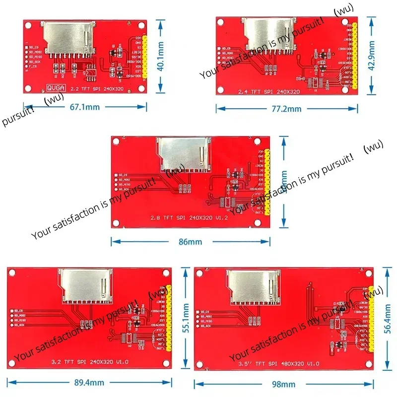 TFT Touch Color SPI Serial LCD Display Module Multiple Sizes 2.2/2.4/2.8/3.2/3.5-inch Selectable for Electronics Projects