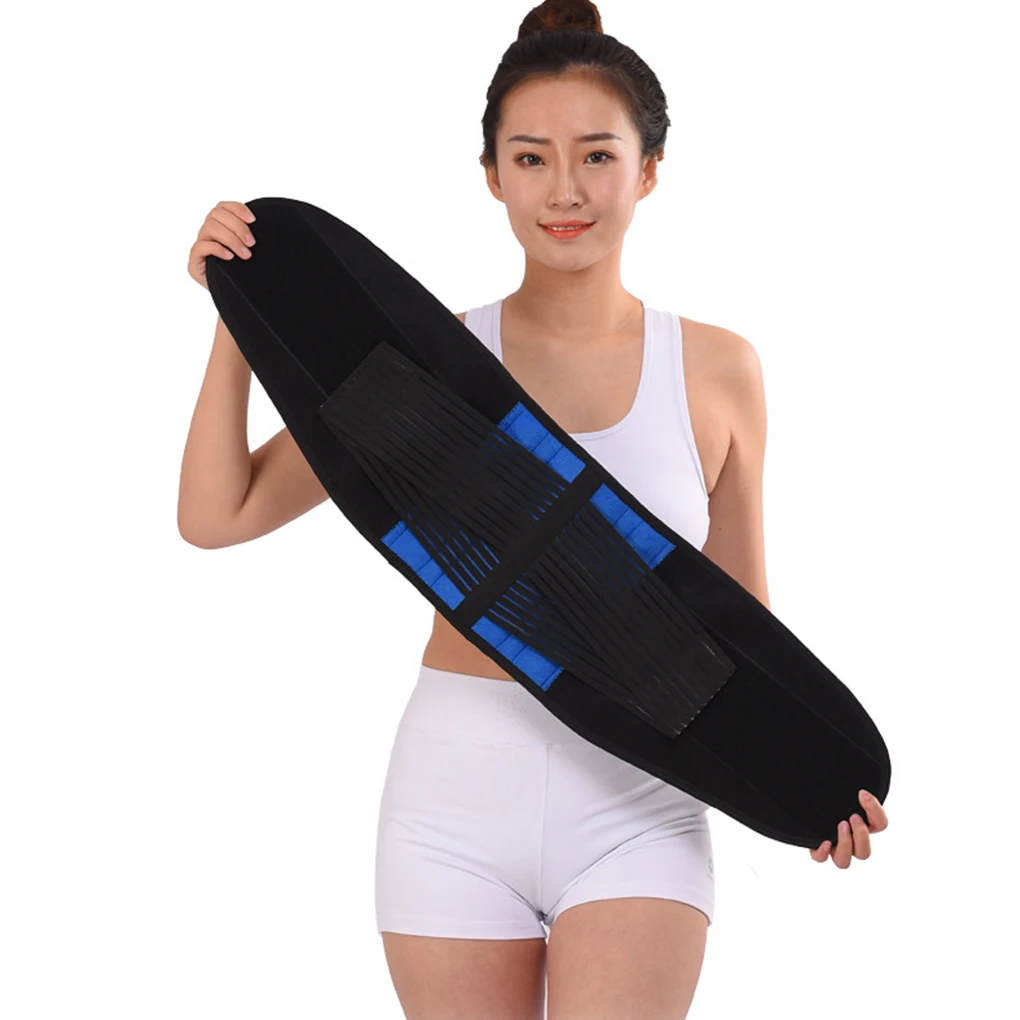 

Stay Comfortable And Prevent Injuries Lumbar Support Belt Lumbar Support Cushion Injury Prevention Blue and Black XL