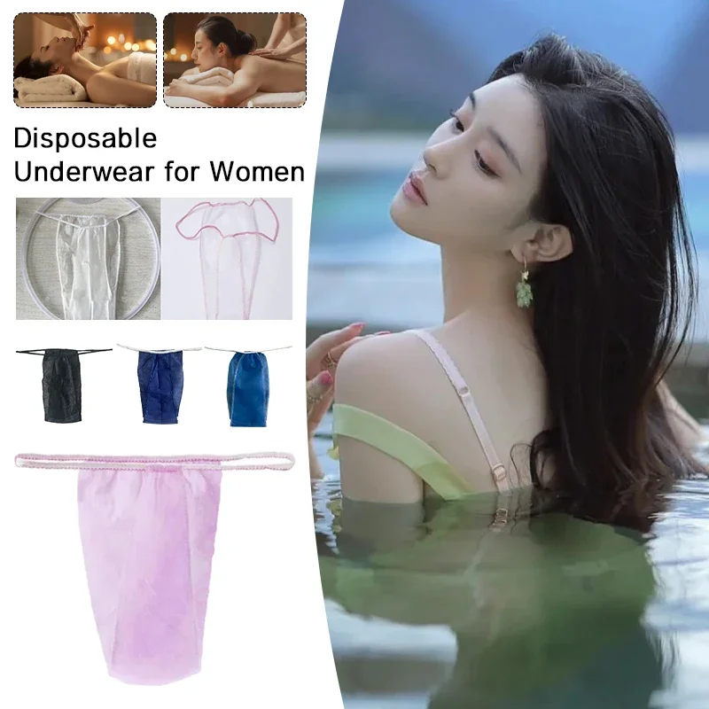 

100Pcs Women Underwear Panties Disposable Spray Tanning Woman Thong Spa Set Brassieres Garmentsalon Beauty Waxing Pantystring G