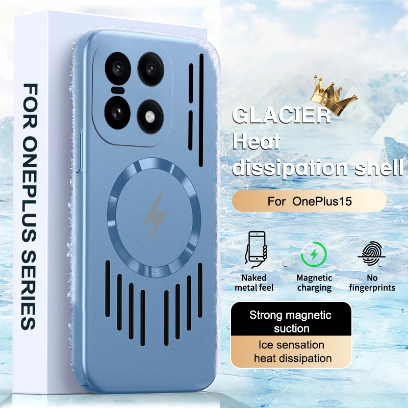 Wärmeableitung, kabelloses Laden, magnetisch, für Magsafe-Handyhülle für OnePlus Nord6 15 13 13T Ace6, stoßfeste Schutzhülle