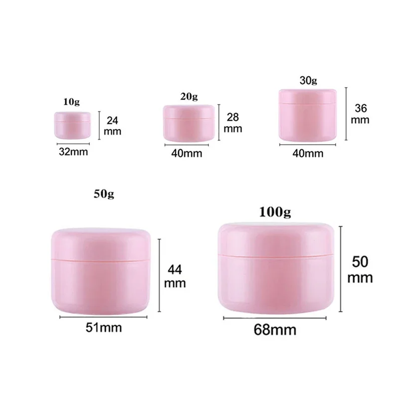 10Pcs 10g-100g Empty Refillable Plastic Cosmetic Sample jars With Screw Top And Liner Travel Lotion Sample Container For Lotion