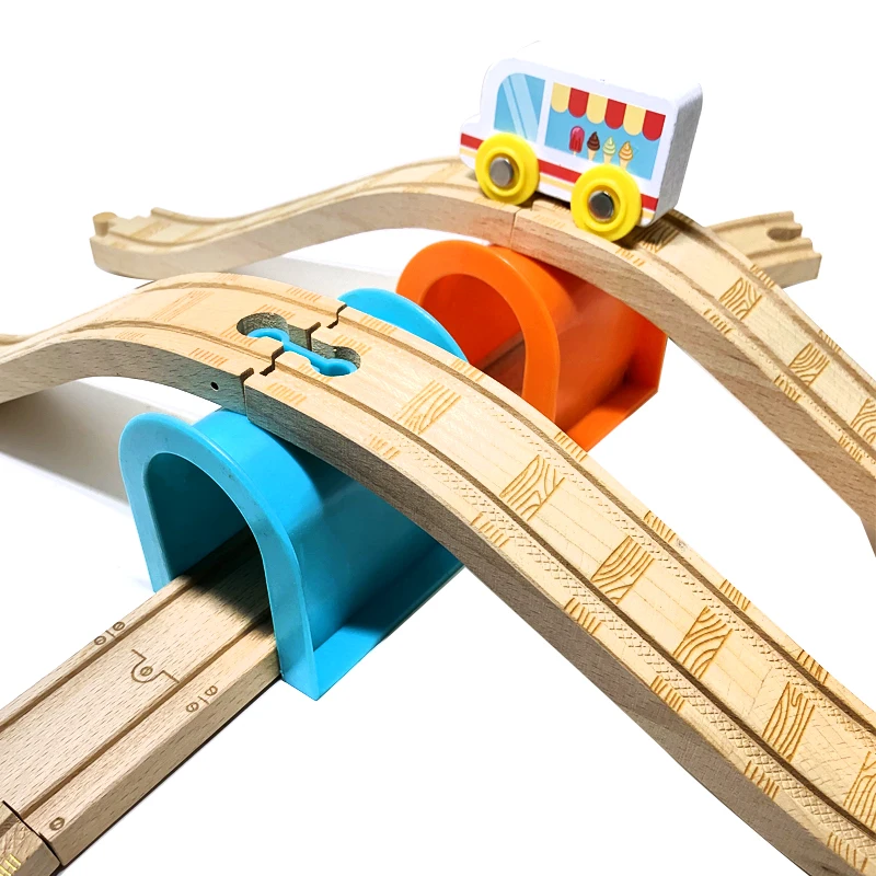 Track Gaming Scene Must-have Accessories Multifunctional Tunnel Cave Compatible Electric Train Wooden Track boys Toys P025