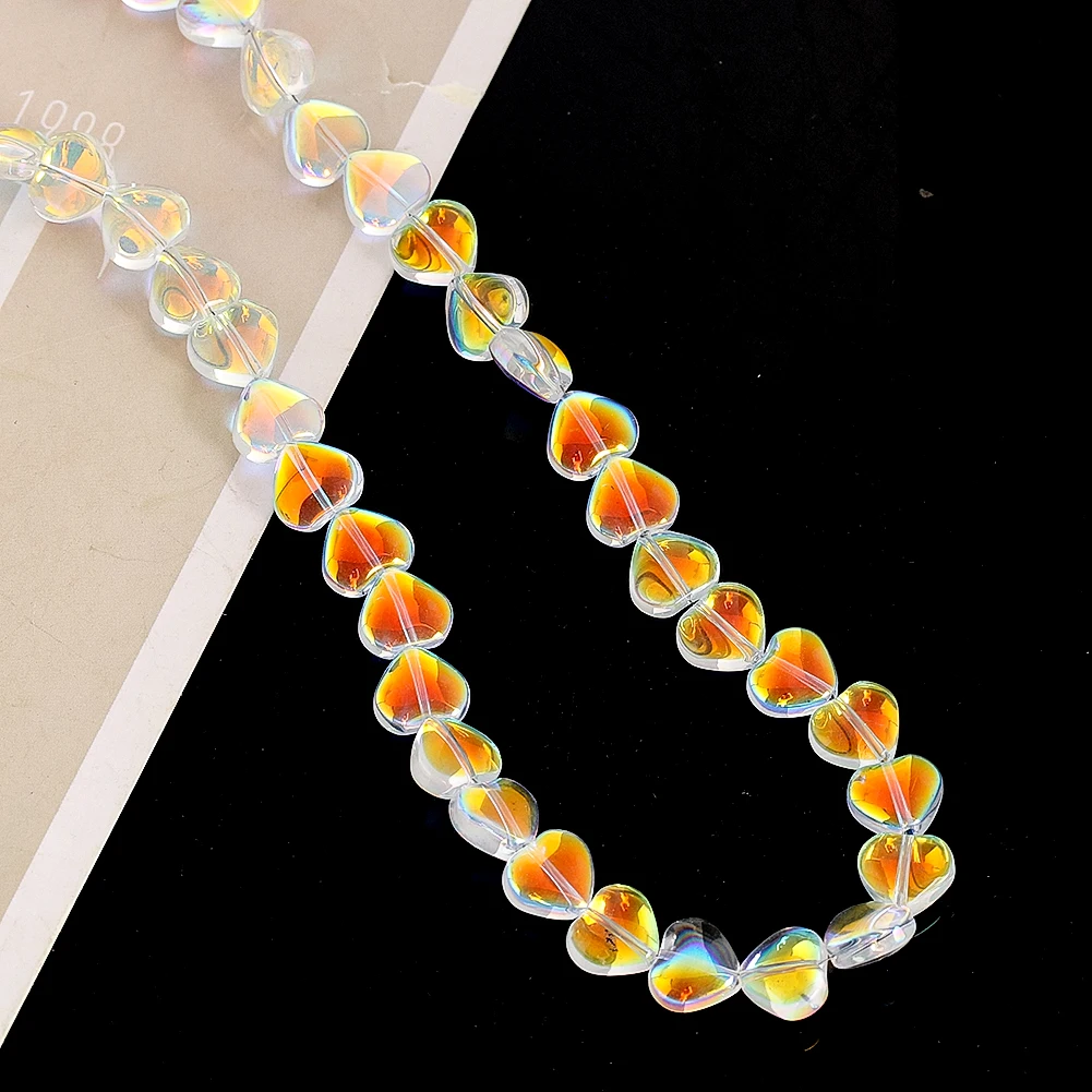 20pcs 10mm AB Heart Crystal Beads Spacers Jewelry Making Rainbowmaker Glass Art Crafts Wedding Hanging Bead Curtain Accessories