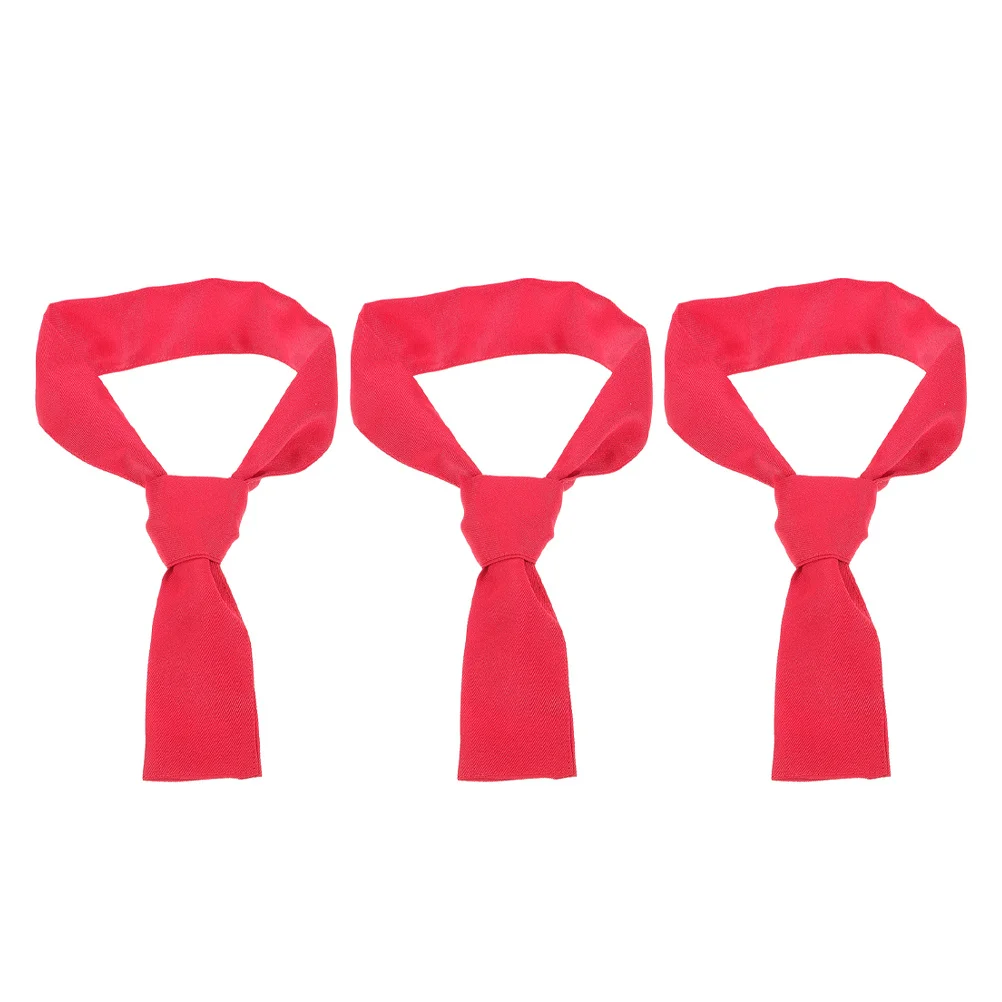 3 قطعة منديل الشيف الأحمر مطعم العمل ربطة العنق للرجال النساء الطبخ زي المطبخ الموظفين وشاح شواء الشيف التعادل فندق النادل