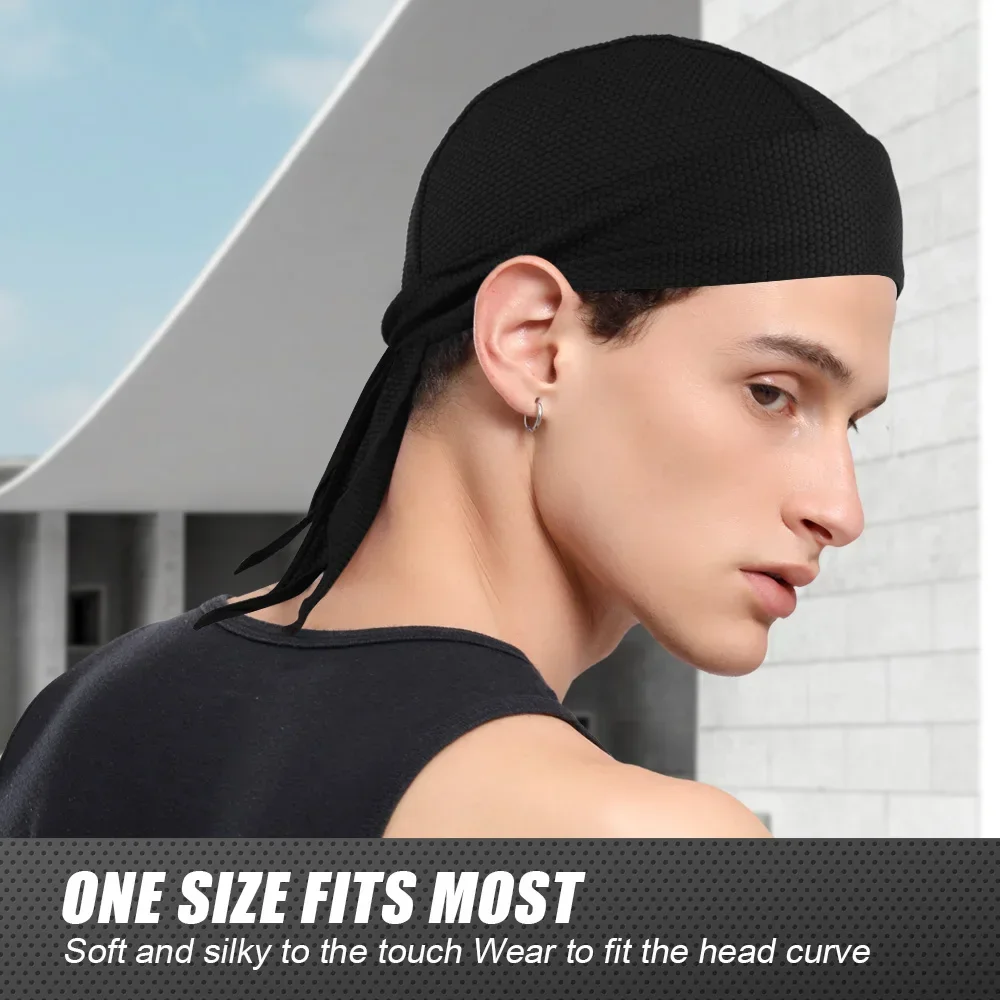 Durags-Casquettes de cyclisme d'été pour hommes, séchage rapide, bonnets doux, Doo Rags, sport, randonnée, course à pied, doublure de casque de vélo, tête ronde 7.5