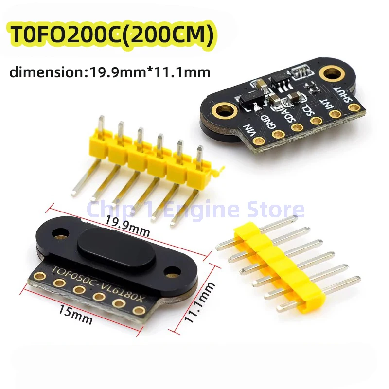 Time of Flight (ToF) Laser Ranging Sensor Module TOF050C 200C 400C 50CM/2M/4M IIC output For Arduino STM32 VL6180 VL53L0X VL53L1