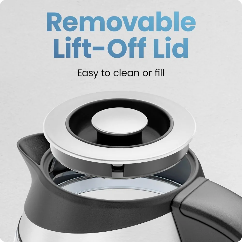 Bollitore elettrico con controllo della temperatura, 5 indicatori luminosi LED preimpostazioni, infusore per tè rimovibile