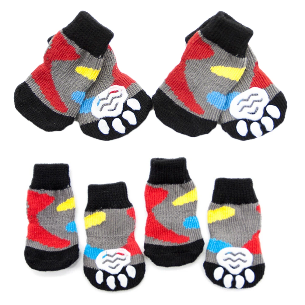 

4 Pcs Anti-slip Cotton Socks Dog Shoes for Small Dogs Non-slip Pets Medium Size Puppy