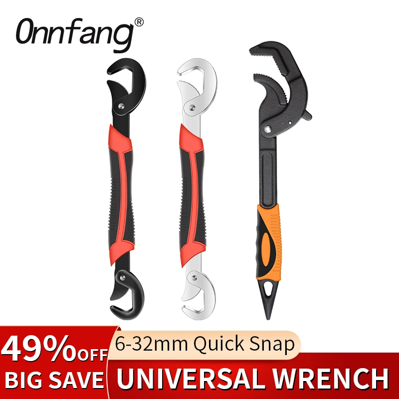 Onnfang-llave Universal de 6-60mm, llave de tubo Universal, llave ajustable, herramienta multifunción para el hogar, juego de llaves de reparación