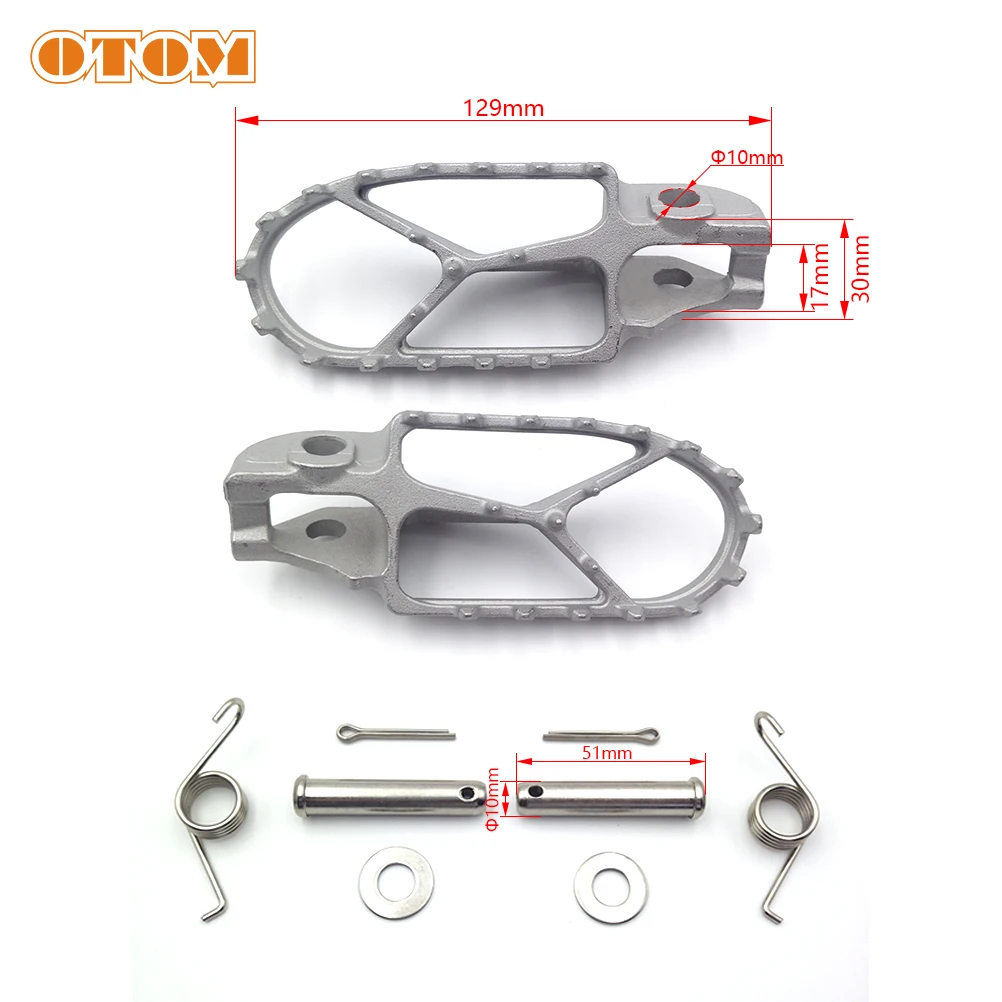 OTOM Motorcycle Footpegs Foot Peg Pin Clamp Spring Footrests Stainless Steel Pedal For KTM EXC SX XCW HUSQVARNA FE TC TE TX FX