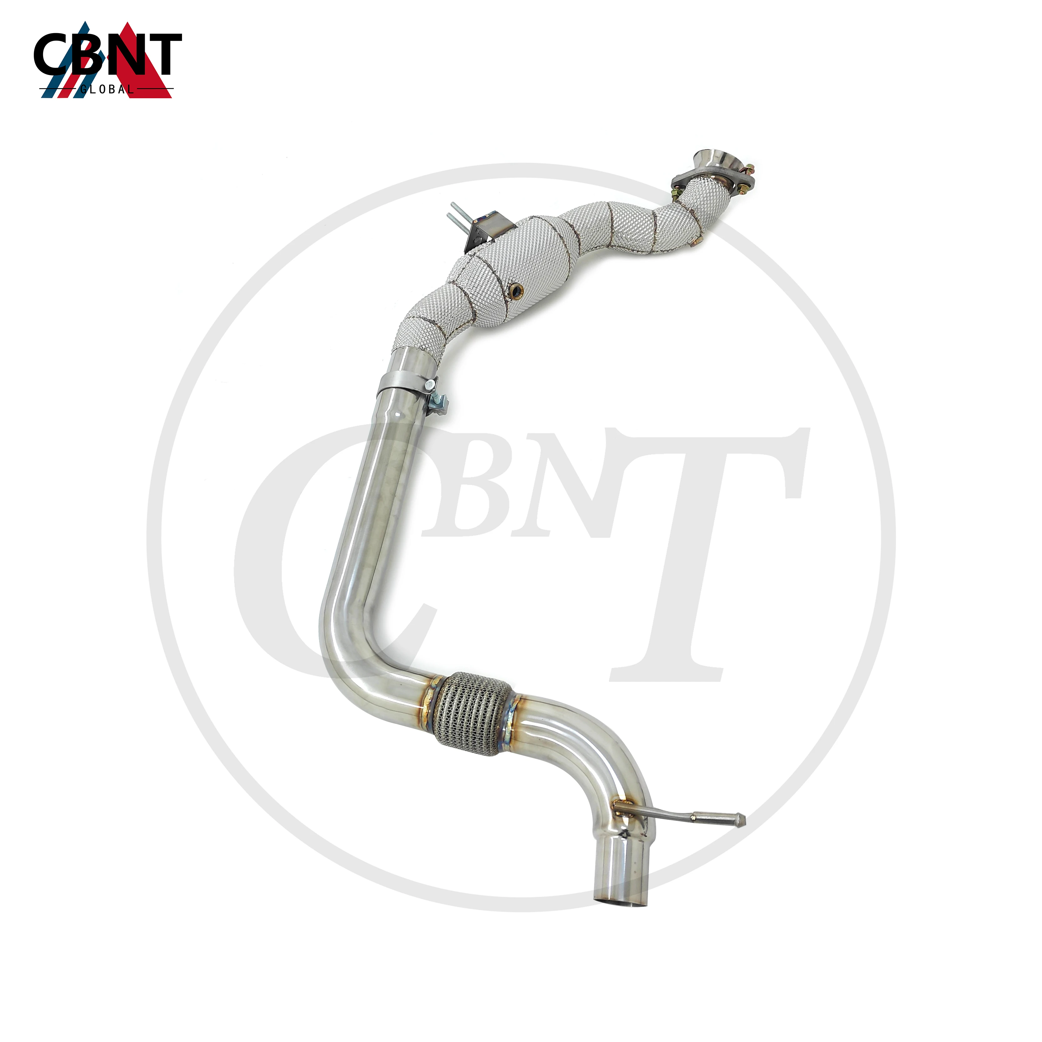 

CBNT Exhaust-pipe with Heat Shield for Ford Mustang 2.3T 2013-2018 Downpipe with Catalytic Converter SS304 Tuning Exhaust Header