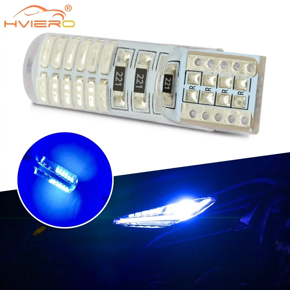 

Car Blue Led Turn Signal T10 Canbus 24smd 12V Silicone Shell Dome Bulb Brake Reversing Fog Lamp Modeling Modification Universal