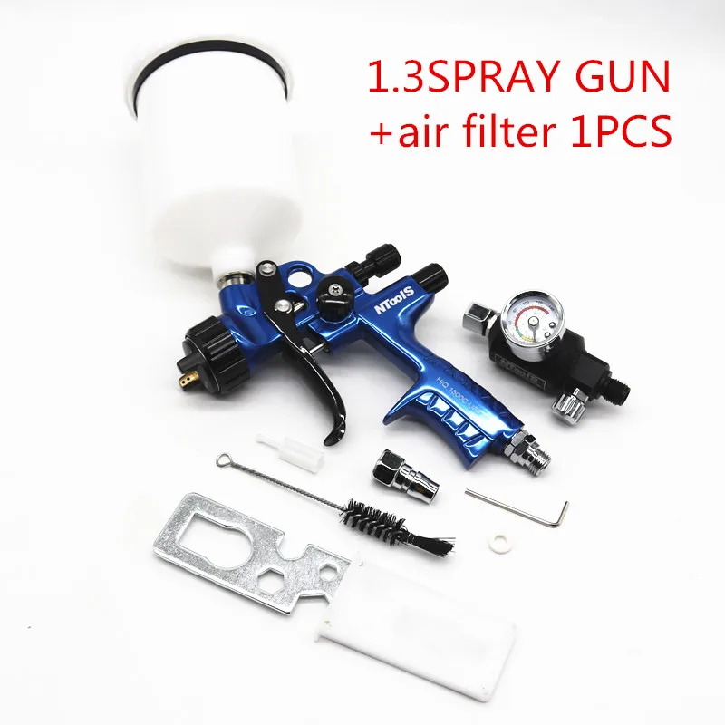 Blue Limited Edition  Paint gun with air filter Paint Gun 1.3mm Nozzle with Tank for Car New Design Painted Pistol Air Sprayer