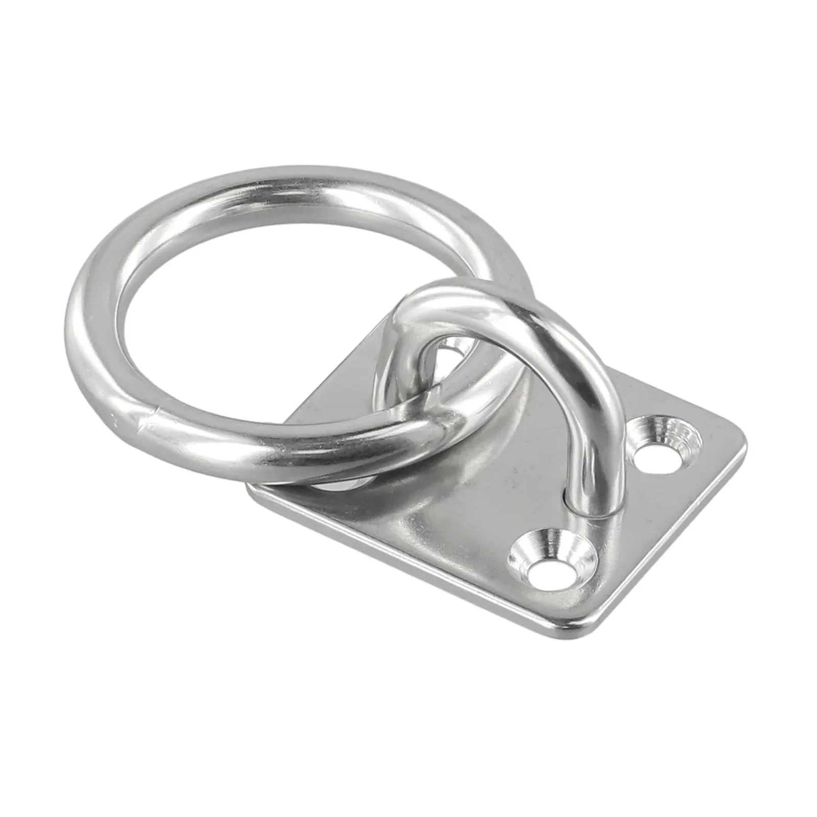 Stainless Steel Marine Eye Plate With Ring Boat Accessories Reliable For Marine Use Securing Lines Equipment Corrosion-Resistant
