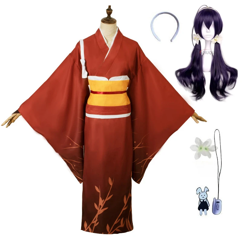 Izumi Kyouka Cosplay BSD Bungo Stray Dogs Cosplay Costume Headwear Hangings Wig Women Kimono Yukata Uniform Dress Outfits