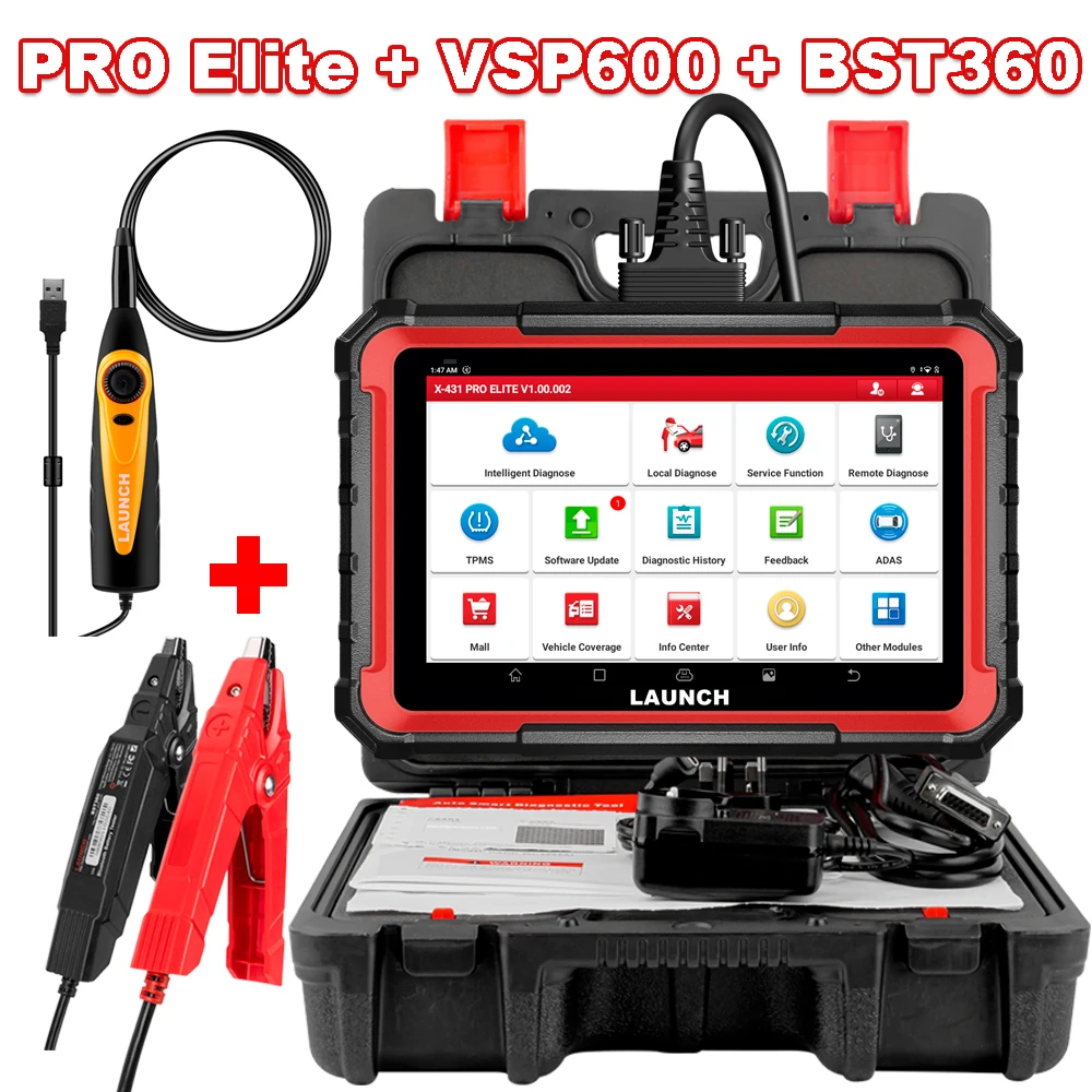 Outil de diagnostic bidirectionnel Launch X-431 PRO Elite, codage ECU, diagnostic complet du système, scanner CAN FD DoIP FCA, compatible avec BST360 et vsp600