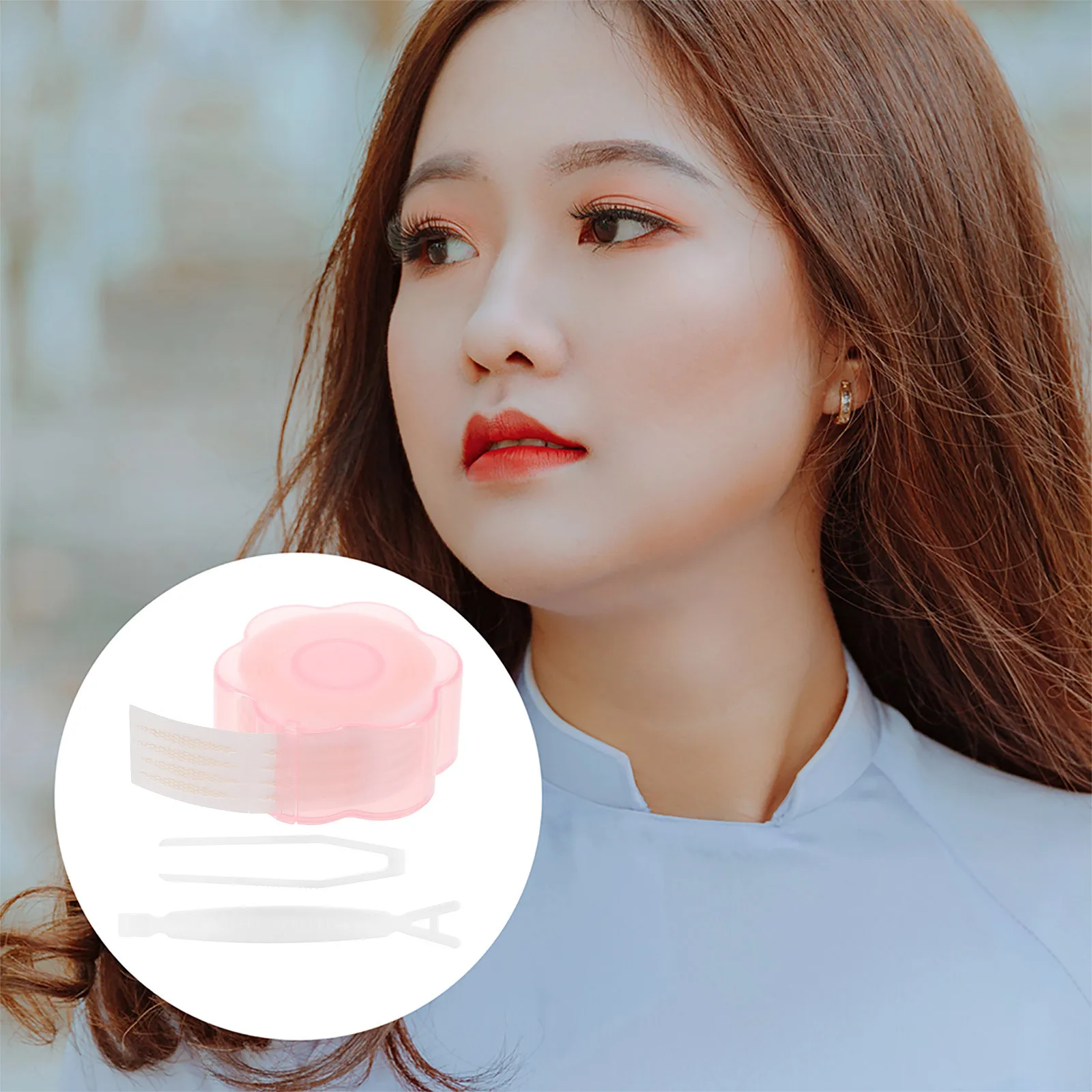 1 Set Spitzenband Unsichtbare Doppelte Augenlidpflaster Wasseraktivierter Augenlidheber Langlebiger Halt Make-up-Tool Für Frauen Auge