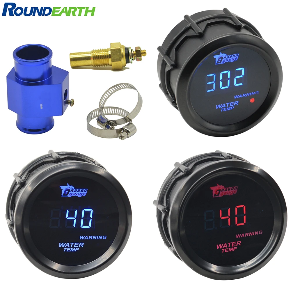 

2 Inch Digital Display Auto Water Temp Gauge Racing Car Modification Celsius Fahrenhe With Warning Temperature Meter
