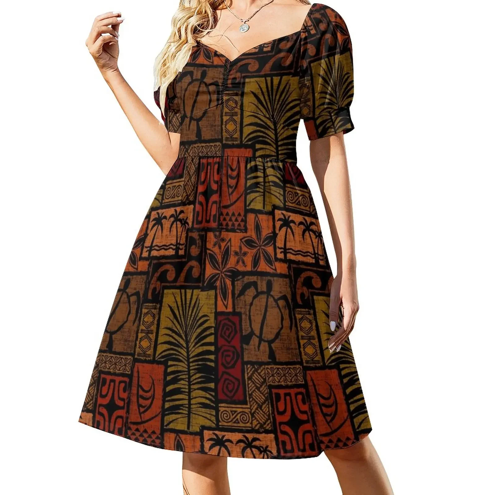 

Moku Malihini black Short-Sleeved Dress Long dress woman Party dresses for women