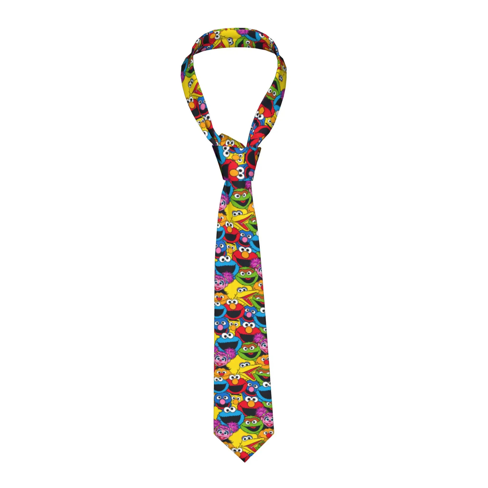 Custom Cookies Anime Monsters Necktie Men Printed Necktie Elmo Cartoon Four Seasons Fashion Tie Necktie For Birthday Gift
