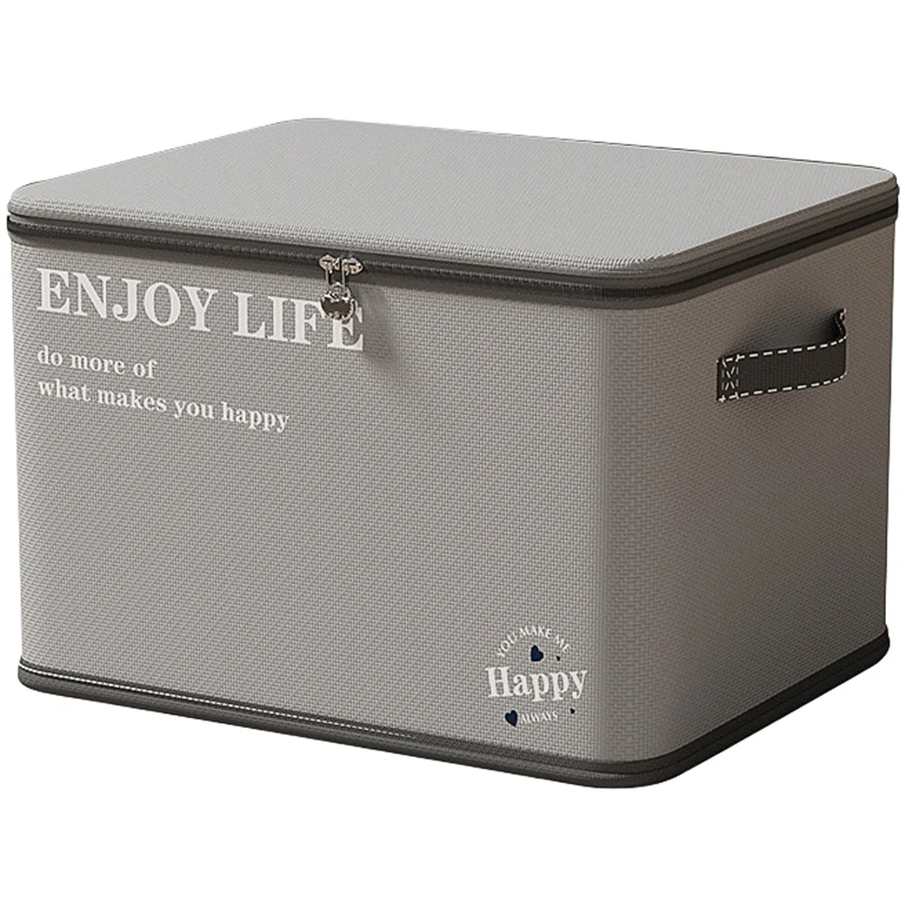 Non Woven Fabric Foldable Storage Box Set Gray for Clothes Blankets Toys 38x26x26cm 45x30x30cm 2pcs Home Organizer