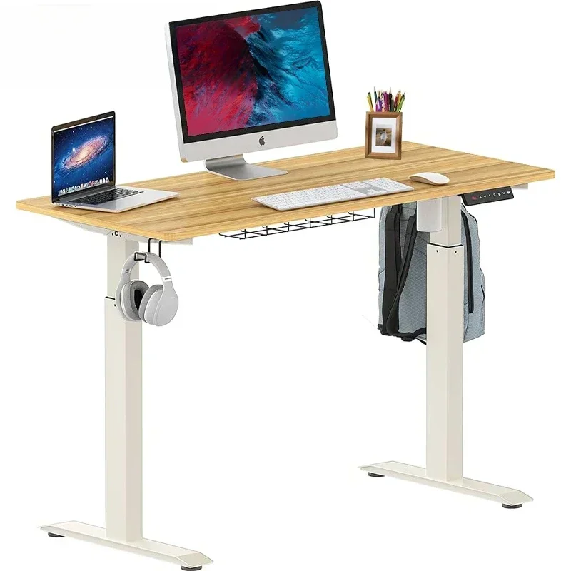 White Electric Stand Up Desk Frame Single Motor Standing Adjustable Base Electric Standing Table Height Adjustable Desk Frame