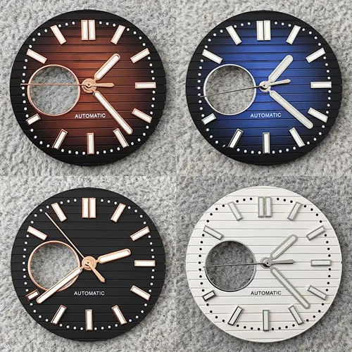 NH38 30,5 MM dial Nautilus S dial reloj dial verde luminoso adecuado para movimiento NH38 accesorios de reloj herramienta de reparación de relojes