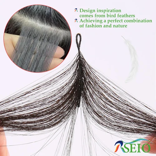 Imagen 2 del producto RSEIO-extensiones de cabello de segunda pluma, cabello humano Real Natural liso, Microring, 0,8g/hebra, marrón, Rubio, 613