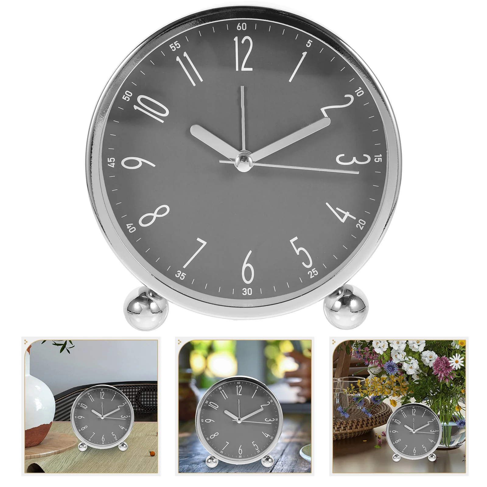 

1pc Electronic Desktop Alarm Clock Simple Design Premium Material Silent Operation Easy Alarm Setting Bedside Clock For