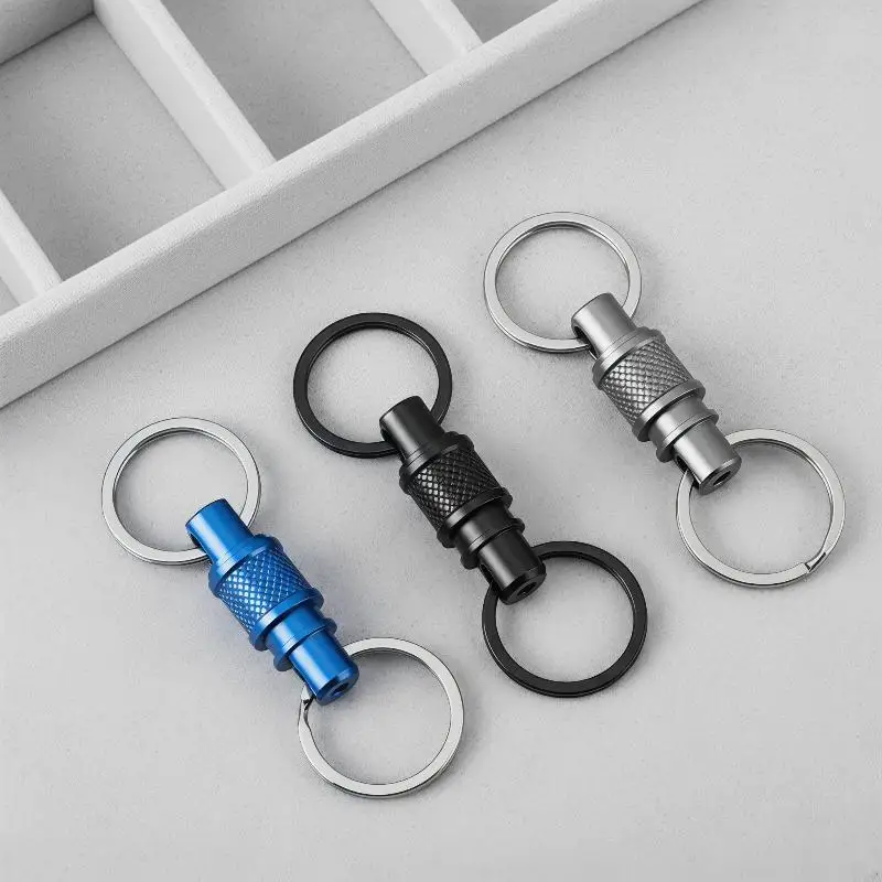 @*1Pcs Outdoor EDC Tool Double Head Quick Release Buckle Titanium Alloy Keychain Removable Portable Mountaineering Buckle