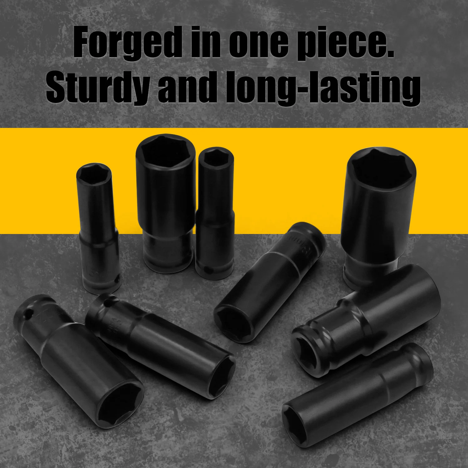 Zestaw nasadek 1/2\" 15/20 szt. metryczny zestaw nasadek głębokich 6-kątny zestaw nasadek udarowych z przenośnym etui do przechowywania