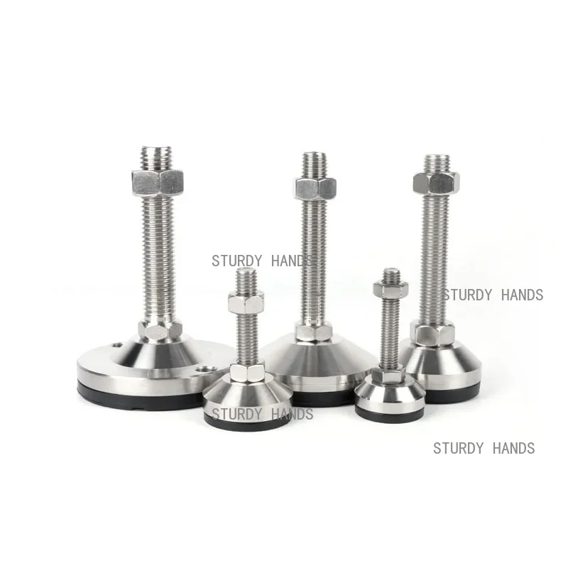 4Pcs Stainless Steel Non-Slip Balance Support Foot Cup Adjustable Heavy Duty Fixed Foot For Industry Machinery Furniture