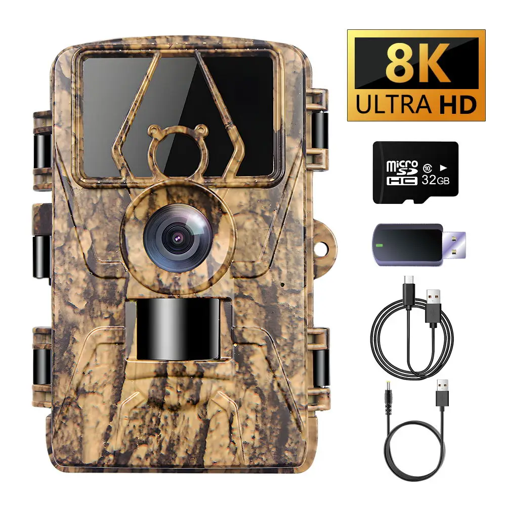 8K wildgame innovations trail cam cameras spy point outdoor wildlife non cellular for backyard farm house security 32g card