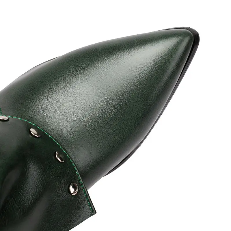 Girseaby 2025 أحذية نسائية منتصف العجل بمقدمة مدببة وكعب غير مريح 9.5 سم سحاب كريستال مقاسات كبيرة 42 43 موضة للتاريخ #5