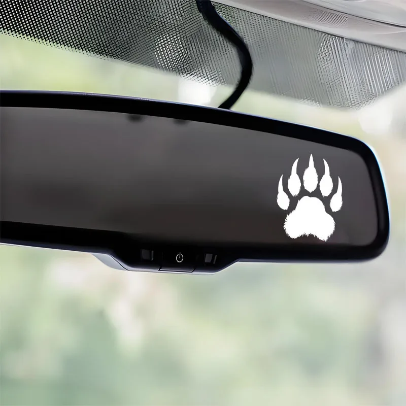 Bear Paw Print Reflective Waterproof Vinyl Decal Set 2pcs for Car Truck Motorcycle Laptop Bumper Water Bottle
