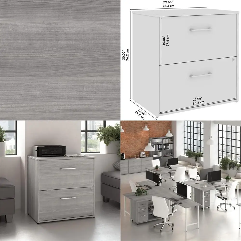 

Bush Businurniture Arrive 3 Der Mobile ile Cabinet - Assembled in Natural Elm, Rolling Document Storage or Retion Area or Proion