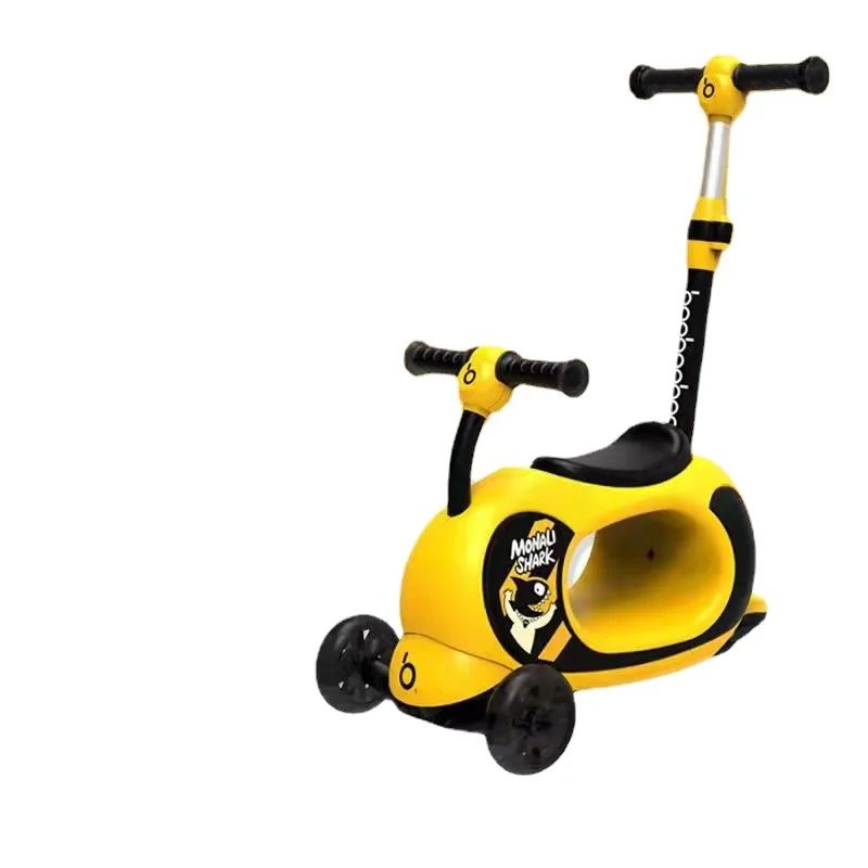 Bebê bom H-618Y quatro-em-um multi-função 1-10 anos de idade luz freio scooter trotinette cavalo de balanço trole