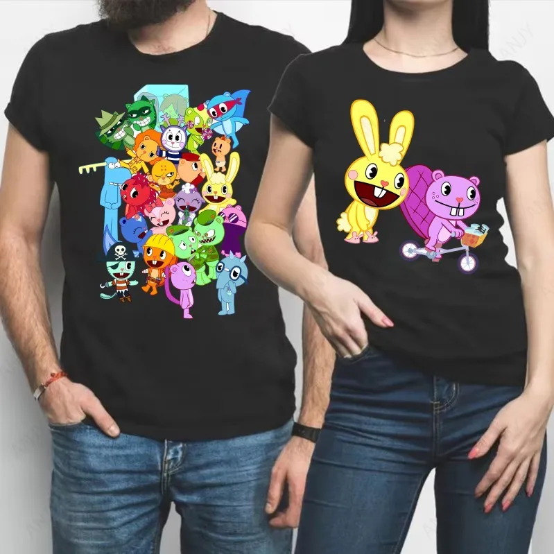 Friends of HTF Happy Tree Nutty Candy Squirrel Printed T-shirt Summer Loose Casual Short Sleeve Top