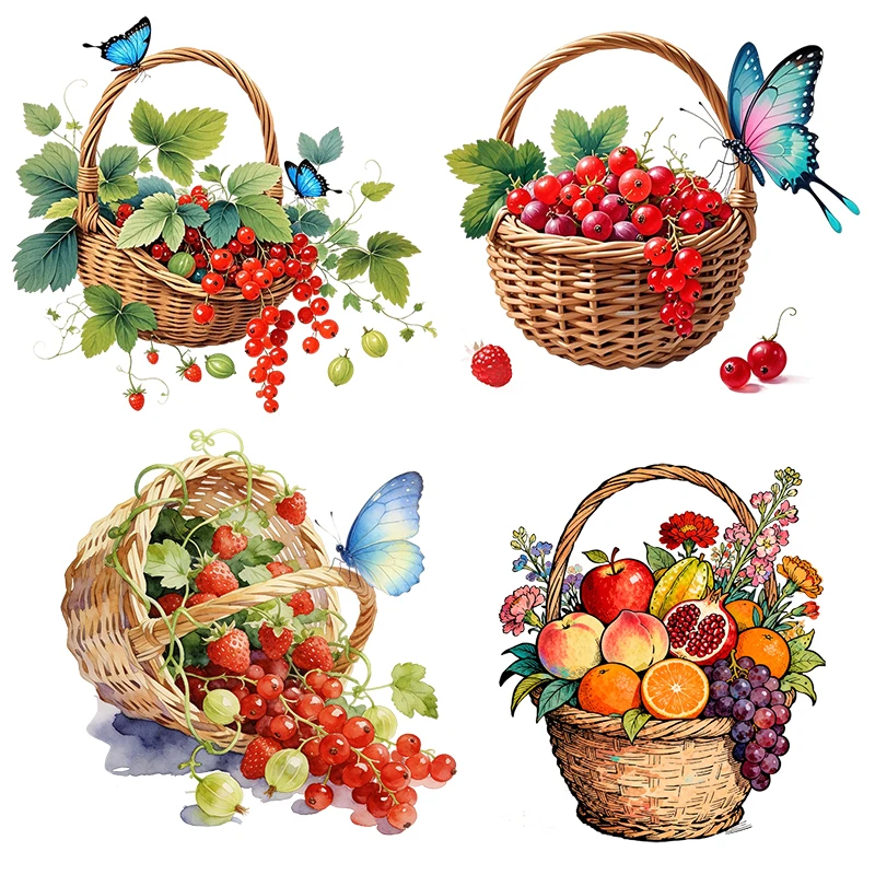 Three Ratels CD289 Watercolor Butterfly Fruit Basket Wall stickers for home decoration Kitchen decals