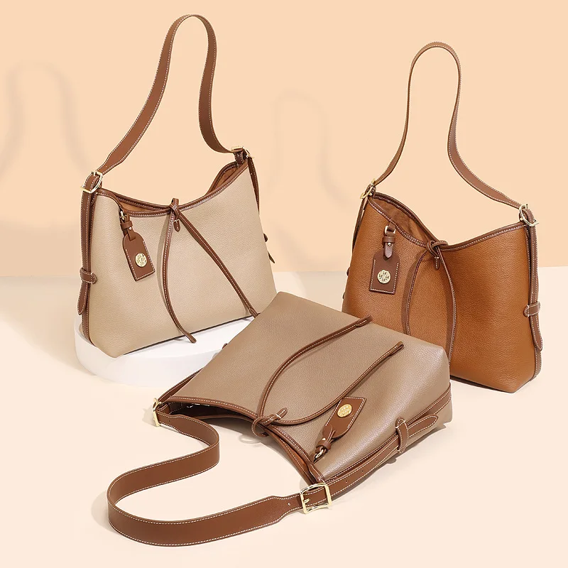 

Cow Leather Tote Bag Women 2023 High-capacity Simple Shoulder Bags All Match Solid Genuine Leather Underarm Bag Autumn Bolsos