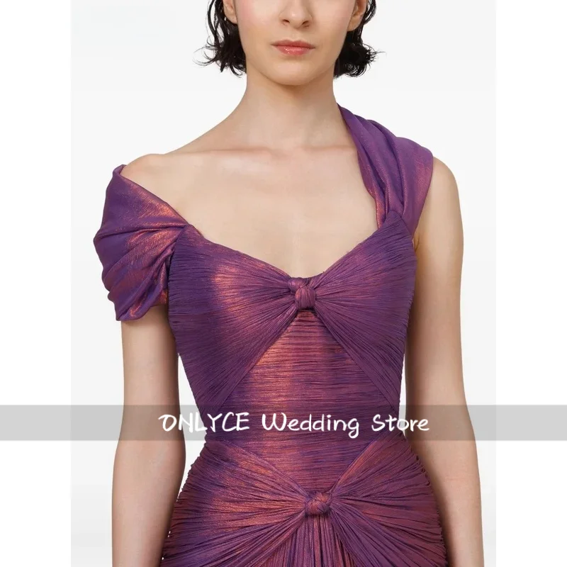 エレガントなマーメイド光沢のあるプリーツオフショルダードレスフォーマルパーティードレス女性用ロングシンプルなプロムドレスカスタマイズ